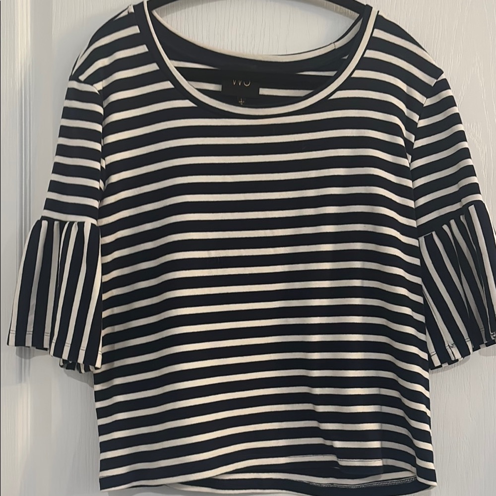 Striped Black and White Top